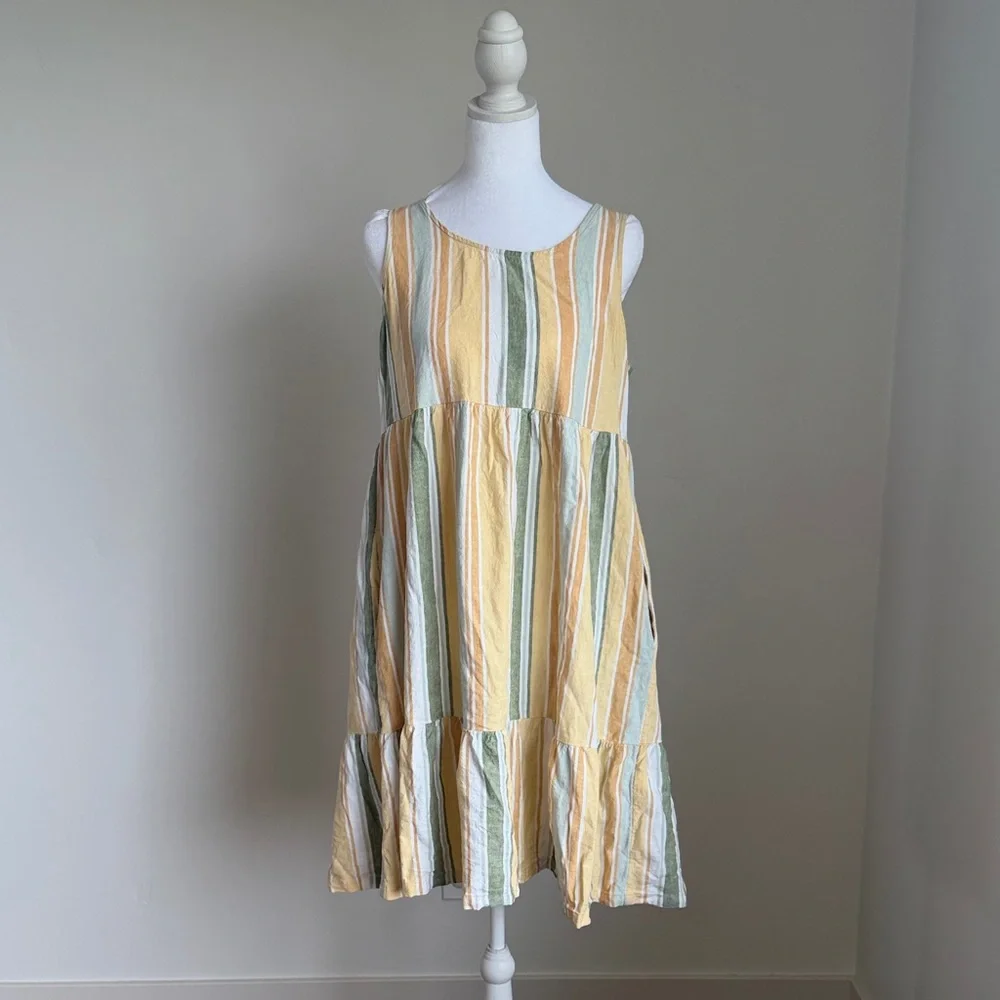 Croft & Barrow Pastel Striped Sleeveless Mini Dress - Picture 1 of 4